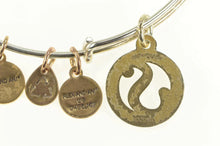 Load image into Gallery viewer, Silver Plated Alex & Ani S Monogram Initial Two Tone Charm Bracelet 7.5"