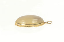 Load image into Gallery viewer, 10K Oval Cloudy Agate Cabochon Ornate Statement Pendant Yellow Gold