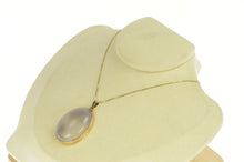 Load image into Gallery viewer, 10K Oval Cloudy Agate Cabochon Ornate Statement Pendant Yellow Gold