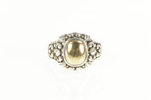Load image into Gallery viewer, Sterling Silver Ornate Rococo Swirl Domed 14k Gold Filigree Ring