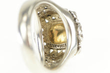 Load image into Gallery viewer, Sterling Silver Ornate Rococo Swirl Domed 14k Gold Filigree Ring