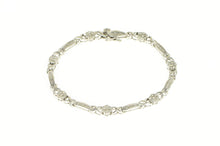 Load image into Gallery viewer, 10K 2.50 Ctw Diamond Flower Cluster Bar Tennis Bracelet 8" White Gold