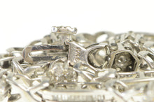 Load image into Gallery viewer, 10K 2.50 Ctw Diamond Flower Cluster Bar Tennis Bracelet 8" White Gold