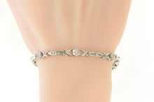 Load image into Gallery viewer, 10K 2.50 Ctw Diamond Flower Cluster Bar Tennis Bracelet 8" White Gold
