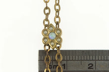 Load image into Gallery viewer, Gold Filled Seed Pearl Slide Steampunk Pocket Watch Fob 46"