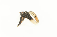 Load image into Gallery viewer, Sterling Silver Angel Wings Pave Sim. Black Diamond Rose Ring
