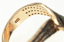 Load image into Gallery viewer, Sterling Silver Angel Wings Pave Sim. Black Diamond Rose Ring