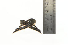 Load image into Gallery viewer, Sterling Silver Angel Wings Pave Sim. Black Diamond Rose Ring