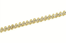 Load image into Gallery viewer, 10K 1.75 Ctw Diamond Classic Tennis Wavy Link Bracelet 7" Yellow Gold