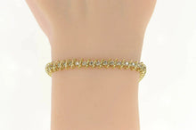 Load image into Gallery viewer, 10K 1.75 Ctw Diamond Classic Tennis Wavy Link Bracelet 7" Yellow Gold