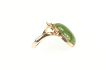 Load image into Gallery viewer, 14K Art Nouveau Oval Nephrite Cabochon Ring Yellow Gold