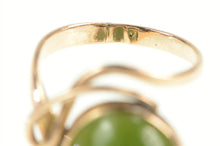 Load image into Gallery viewer, 14K Art Nouveau Oval Nephrite Cabochon Ring Yellow Gold