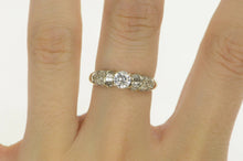 Load image into Gallery viewer, 14K 0.71 Ctw Diamond CZ Center Travel Engagement Ring White Gold