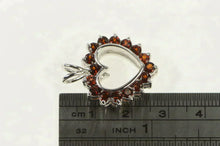 Load image into Gallery viewer, Sterling Silver Cubic Zirconia Garnet Heart Love Reversible Pendant