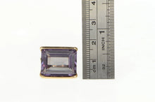 Load image into Gallery viewer, 14K 1940's Emerald Cut Amethyst Squared Filigree Ring Yellow Gold