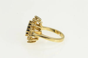14K 2.80 Ctw Sapphire Diamond Halo Engagement Ring Yellow Gold