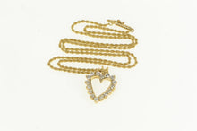 Load image into Gallery viewer, 14K 1.6mm Rope Chain Diamond Heart Love Necklace 18.25" Yellow Gold