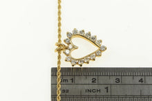 Load image into Gallery viewer, 14K 1.6mm Rope Chain Diamond Heart Love Necklace 18.25" Yellow Gold