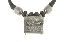 Load image into Gallery viewer, Sterling Silver Elaborate Floral Bird Tibetan Medallion Rope Necklace 18.5"