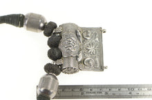 Load image into Gallery viewer, Sterling Silver Elaborate Floral Bird Tibetan Medallion Rope Necklace 18.5"