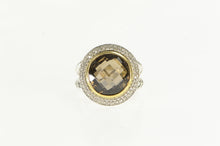 Load image into Gallery viewer, Sterling Silver 14K Gold David Yurman Smoky Quartz Diamond Ring