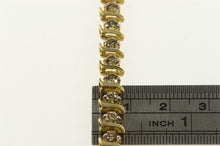 Load image into Gallery viewer, 10K 3.50 Ctw Cognac Diamond Wavy Link Tennis Bracelet 7" Yellow Gold