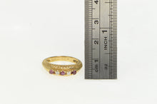 Load image into Gallery viewer, 14K Ornate Filigree Ruby Diamond Ornate Band Ring Yellow Gold