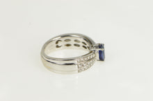 Load image into Gallery viewer, 18K 1.40 Ctw F Lau Sapphire Diamond Engagement Ring White Gold