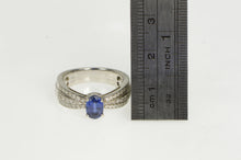 Load image into Gallery viewer, 18K 1.40 Ctw F Lau Sapphire Diamond Engagement Ring White Gold