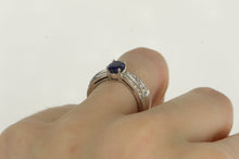 Load image into Gallery viewer, 18K 1.40 Ctw F Lau Sapphire Diamond Engagement Ring White Gold