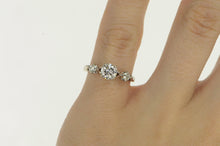 Load image into Gallery viewer, 14K 0.84 Ctw 1950's Classic Diamond Engagement Ring White Gold