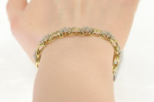 Load image into Gallery viewer, 10K 4.00 Ctw Diamond Cluster X Link Tennis Bracelet 7&quot; Yellow Gold