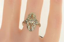 Load image into Gallery viewer, 18K Art Deco Filigree Diamond Ornate Engagement Ring White Gold