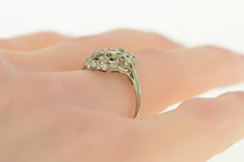 Load image into Gallery viewer, 18K Art Deco Filigree Diamond Ornate Engagement Ring White Gold