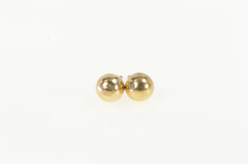 10K 6.3mm Vintage Round Ball Simple Stud Earrings Yellow Gold