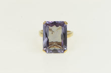 Load image into Gallery viewer, 10K 1960's Radiant Cut Amethyst Solitaire Ring Yellow Gold