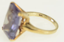 Load image into Gallery viewer, 10K 1960's Radiant Cut Amethyst Solitaire Ring Yellow Gold