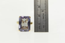 Load image into Gallery viewer, 10K 1960's Radiant Cut Amethyst Solitaire Ring Yellow Gold
