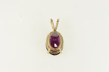 Load image into Gallery viewer, 14K Oval Tourmaline Solitaire Statement Pendant Yellow Gold