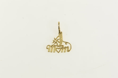 14K #1 Number One Mom Mother's Day Charm/Pendant Yellow Gold