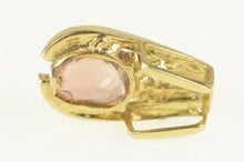 Load image into Gallery viewer, 14K Faceted Morganite Diamond Statement Pendant Yellow Gold