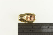 Load image into Gallery viewer, 14K Faceted Morganite Diamond Statement Pendant Yellow Gold