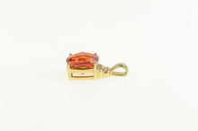 Load image into Gallery viewer, 10K Cushion Syn. Spessartine Diamond Pendant Yellow Gold