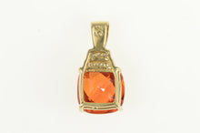 Load image into Gallery viewer, 10K Cushion Syn. Spessartine Diamond Pendant Yellow Gold
