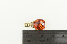 Load image into Gallery viewer, 10K Cushion Syn. Spessartine Diamond Pendant Yellow Gold