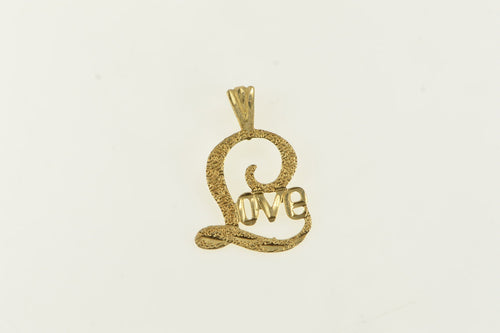 14K Love Word Cut Out Romantic Message Charm/Pendant Yellow Gold