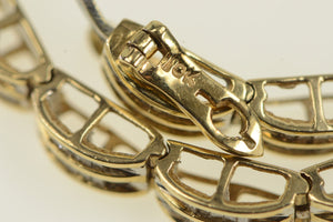 10K 2.00 Ctw Baguette Diamond Curved Bar Bracelet 6.75" Yellow Gold