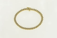 Load image into Gallery viewer, 14K 2.00 Ctw Diamond Classic Wavy Link Bracelet 6.75" Yellow Gold