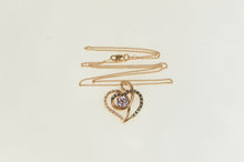 Load image into Gallery viewer, 14K LeVian Amethyst Diamond Heart Ltd. Edit. Necklace 18" Yellow Gold