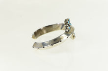 Load image into Gallery viewer, Sterling Silver Turquoise Triangle Cluster Vintage Cuff Bracelet 5.75"